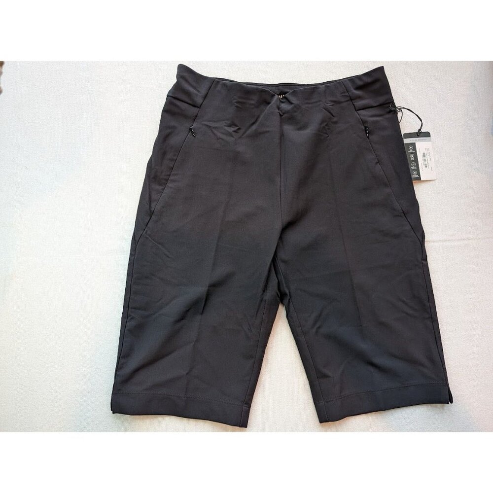 Tail Golf Shorts Womens Size 6 Zip Pockets Black Bermuda 11" UPF50 Pull On NEW
